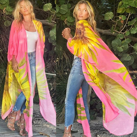 Gorgeous Floral Kaftan - XL but really OS - Picture 1 of 1